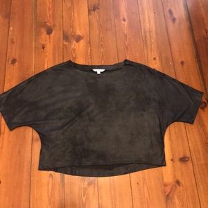 Black faux suede small BB Dakota top